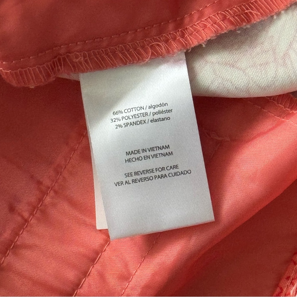 Isaac Mizrahi Mid Rise Shorts Tailored Dressy Summer Floral Coral Pink White 10 - Picture 8 of 8